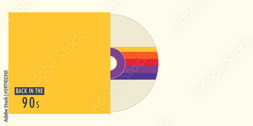 CD in a box labeled back to the 90s. Retro concept.
