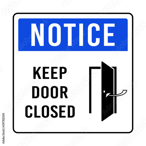 Keep door closed Sign