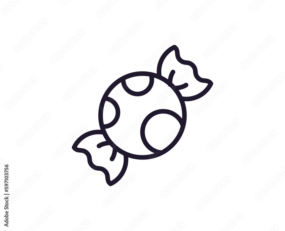 Single line icon of candy High quality vector illustration for design, web sites, internet shops, online books etc. Editable stroke in trendy flat style isolated on white background Single line icon of candy High quality vector illustration for design, web sites, internet shops, online books etc. Editable stroke in trendy flat style isolated on white background
