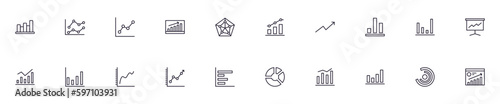 Graph concept. Collection of modern high quality graph line icons. Editable stroke. Premium linear symbol for web sites, flyers, banners, online shops and companies.