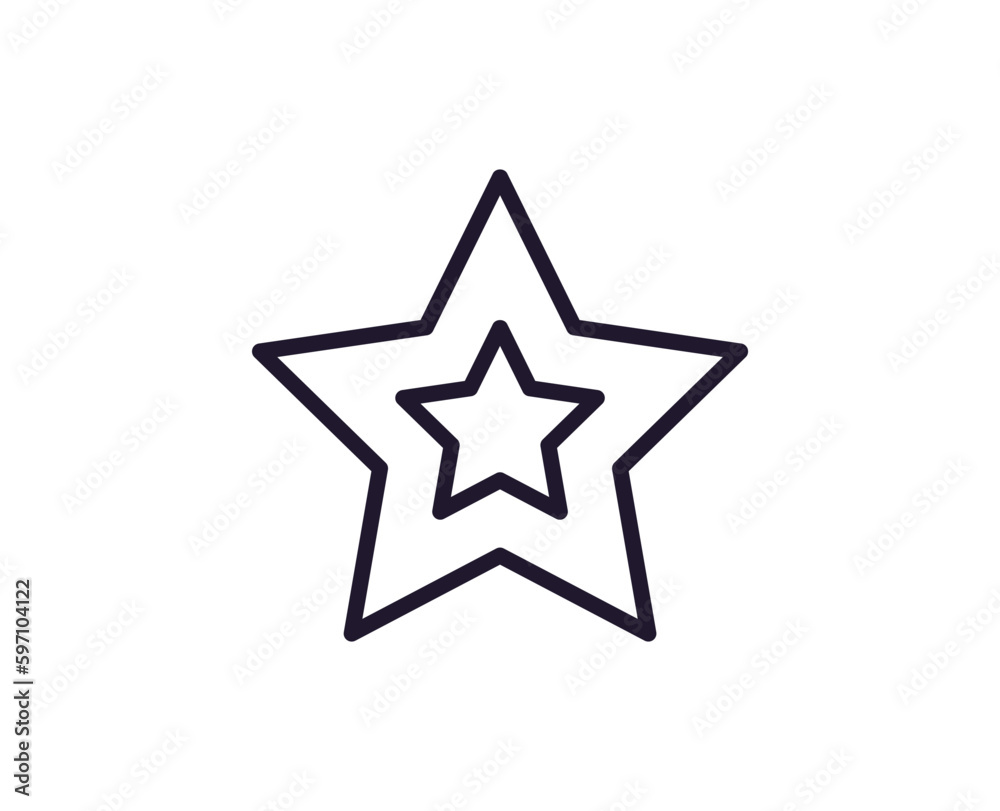 Single line icon of star on isolated white background. High quality editable stroke for mobile apps, web design, websites, online shops etc. Single line icon of star on isolated white background. High quality editable stroke for mobile apps, web design, websites, online shops etc.