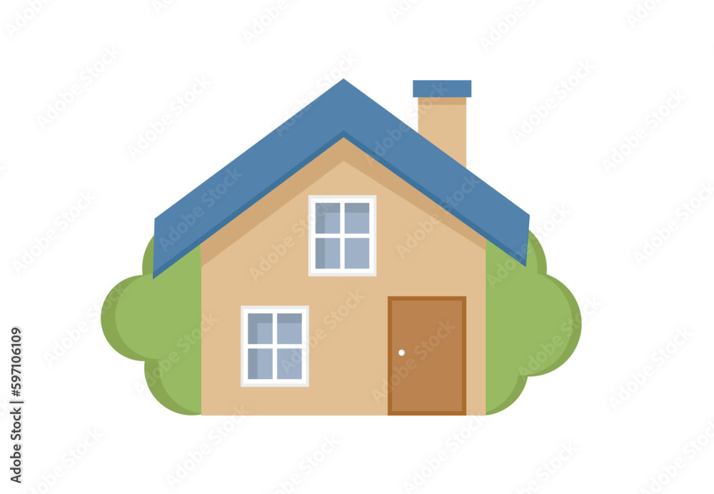 House vector icon in flat style isolated on white background. House vector icon in flat style isolated on white background.
