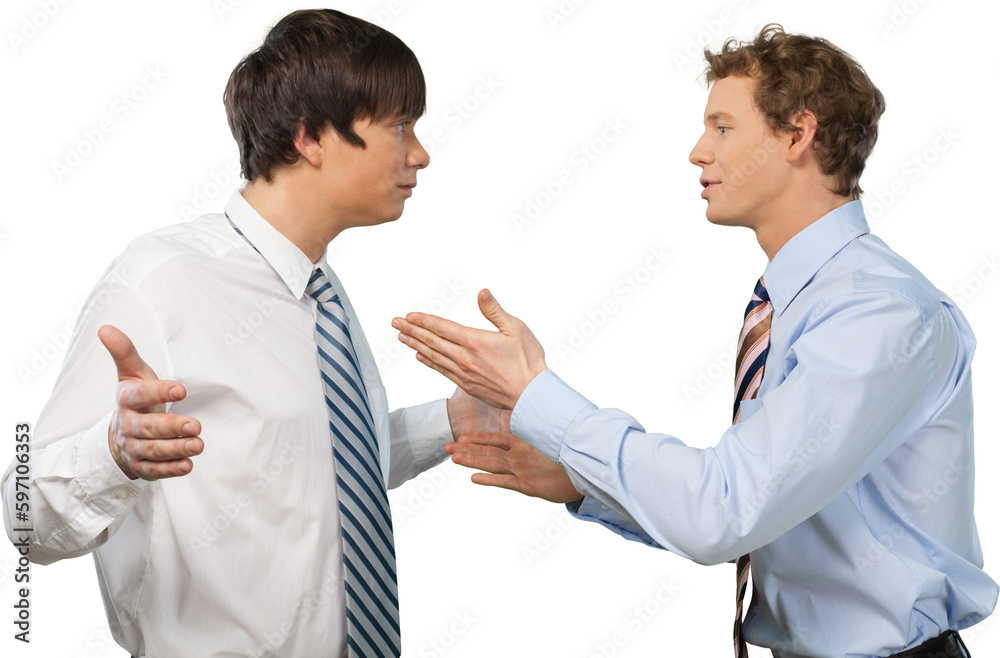 Young male businessman yelling at an employee Young male businessman yelling at an employee
