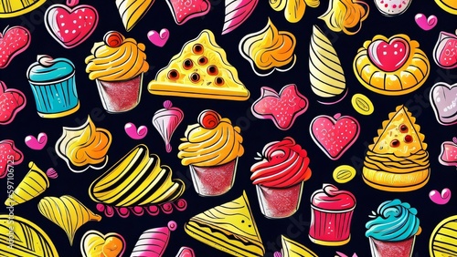 seamless pattern with pastry