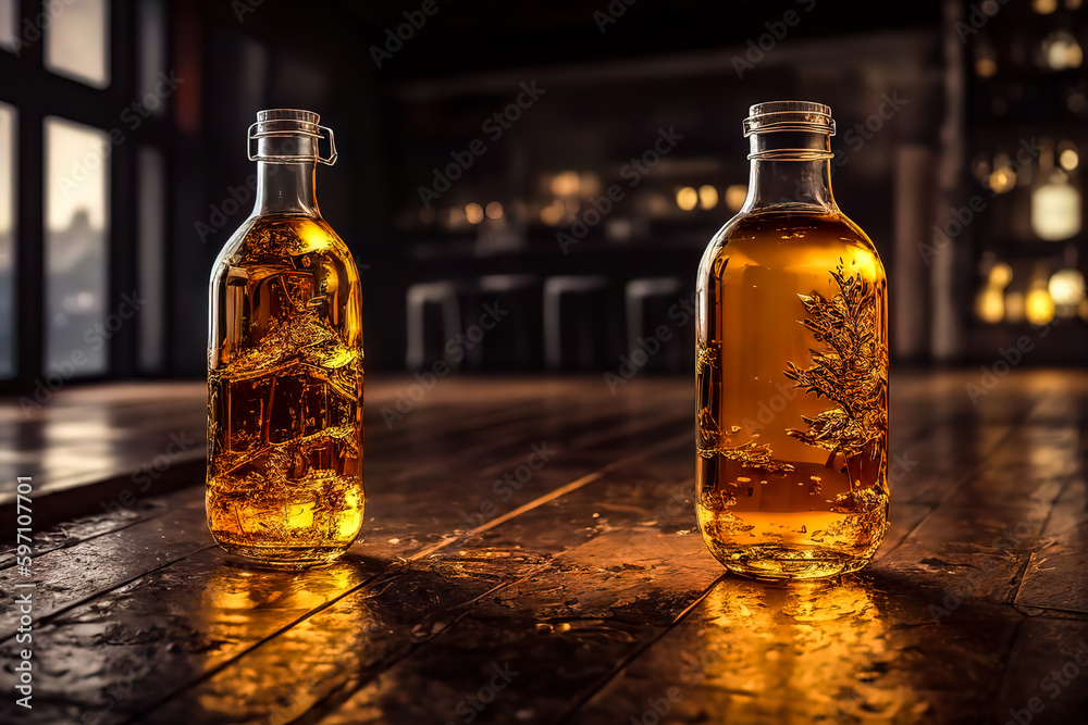bottle of lemonade on the table bottle of lemonade on the table