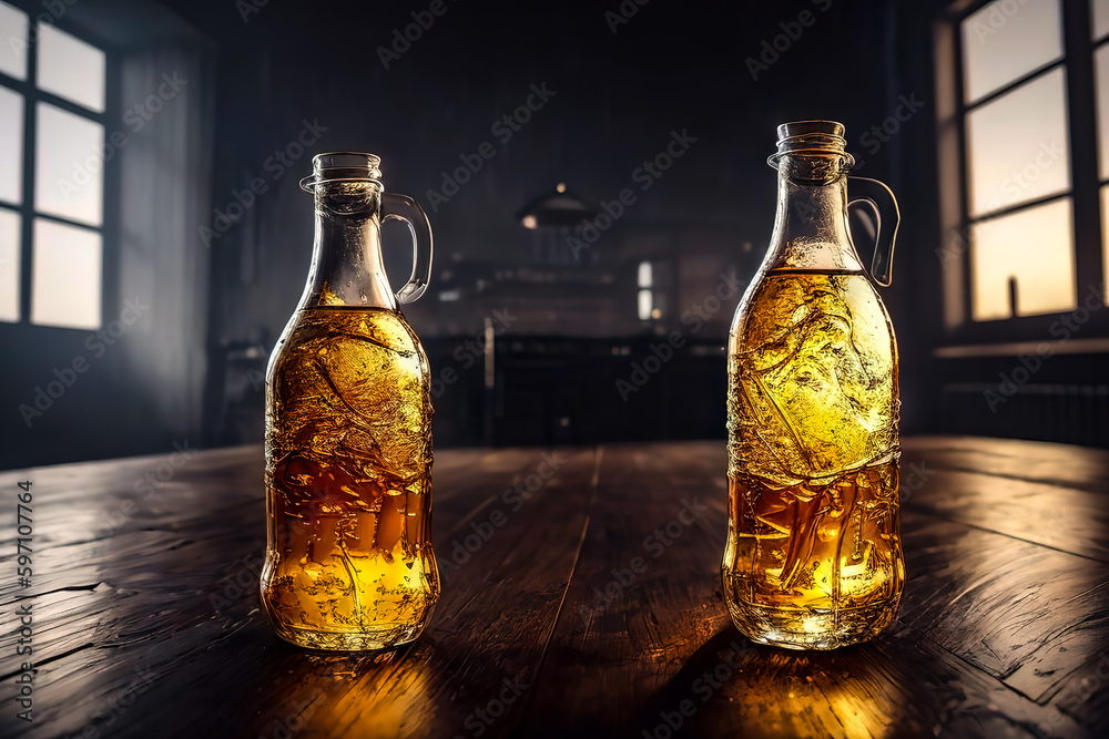 bottle of lemonade on the table bottle of lemonade on the table