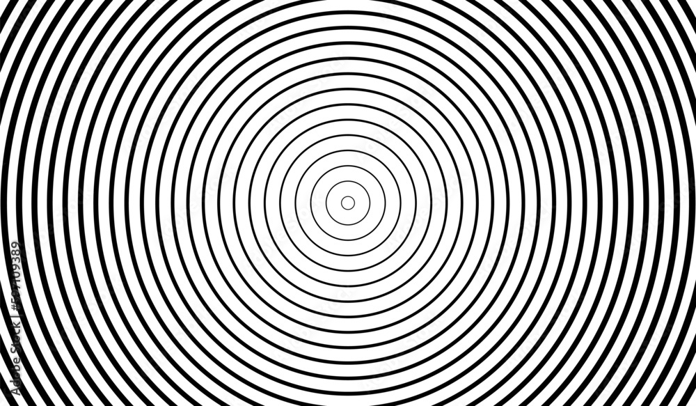 Rings of different diameters diverge from the center