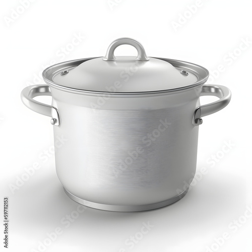 cooking pot blank white background realistic  created with generative AI
