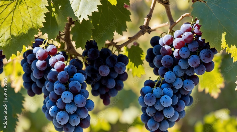 grapes in vineyard (Generative AI)