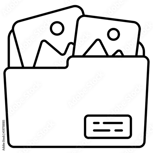 A unique design icon of gallery folder 