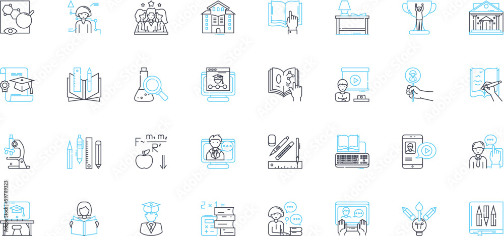 Continuing Education linear icons set. Development, Progression, Advancement, Learning, Growth, Improvement, Education line vector and concept signs. Enrichment,Training,Upgrading outline Continuing Education linear icons set. Development, Progression, Advancement, Learning, Growth, Improvement, Education line vector and concept signs. Enrichment,Training,Upgrading outline
