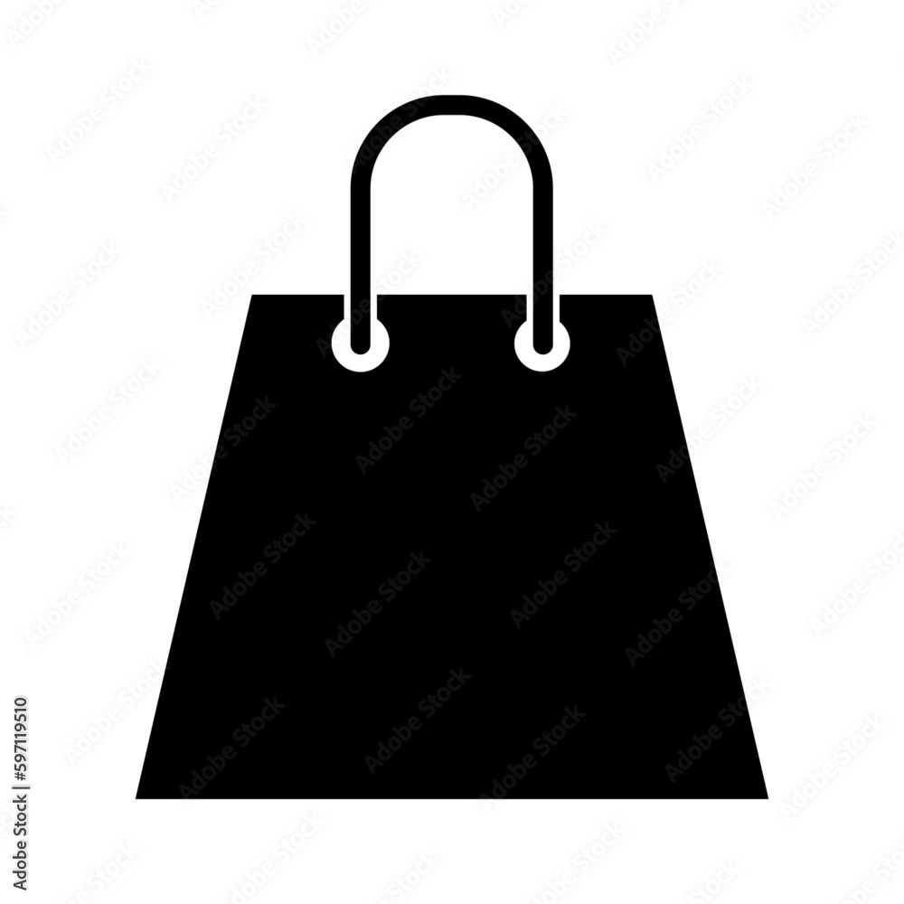Empty shopping bag icon isolated on white background. Vector ...