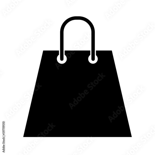 Empty shopping bag icon isolated on white background. Vector illustration icon. Shop packaging template mockup. Copy space. Retail industry. Supermarket delivery service