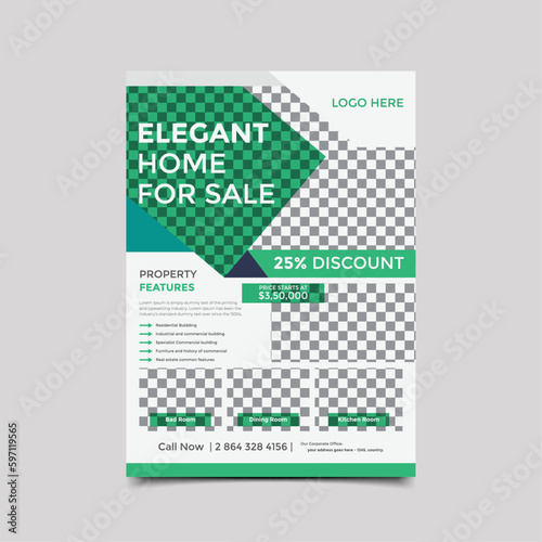 Real Estate Flyer Template Design,Real estate flyer design for home sale business company.Corporate Colorful Real Estate Template.