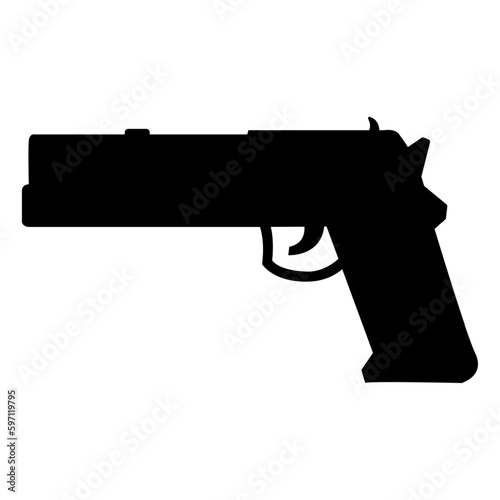 Pistol Gun Icon Vector Illustration on the white