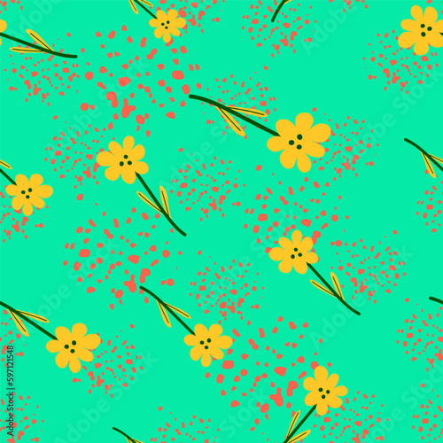 Little flower seamless pattern in naive art style. Decorative floral ornament wallpaper.