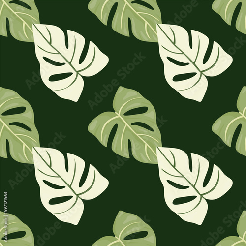 Botanical leaf wallpaper. Tropical pattern, palm leaves floral background. Abstract exotic plant seamless pattern.