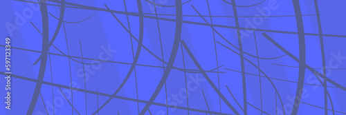 abstract illustration blue background with lines and shapes
