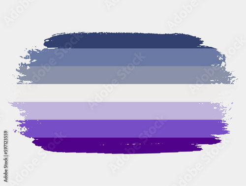 Butch Lesbian Flag painted with brush on white background. LGBT rights concept. Modern pride parades poster. Vector illustration