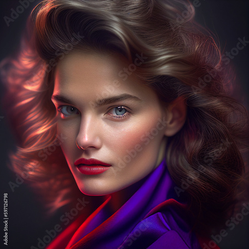 Beautiful woman portrait.  generated by AI