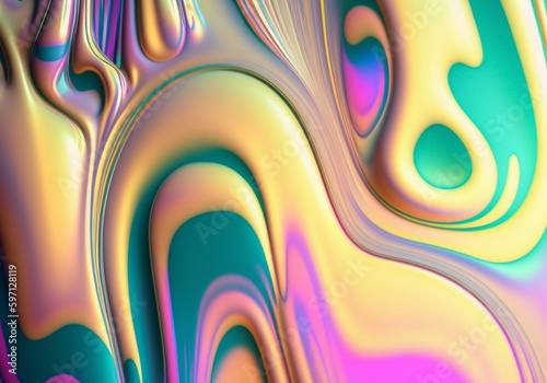 Tela Fondo abstracto de formas aleatorias y textura liquida de diferentes colores com