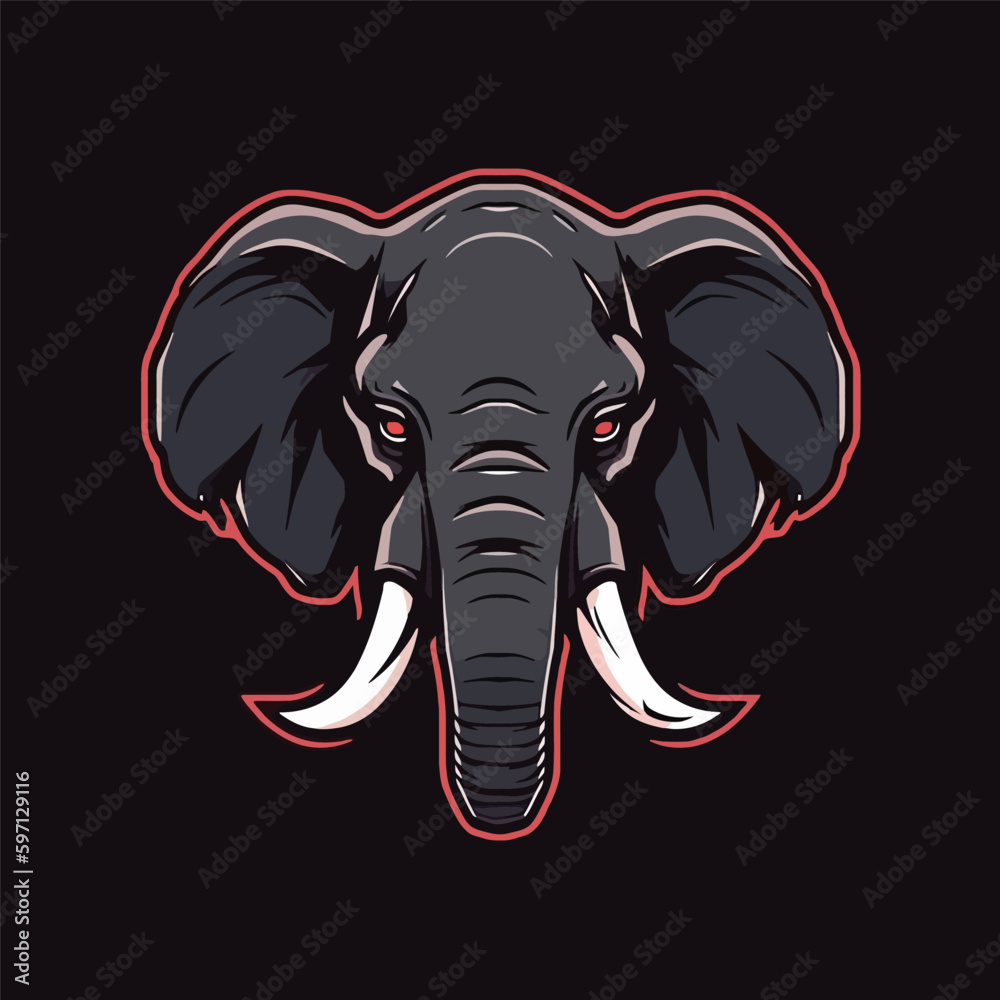 Naklejka premium Esports Logo with the Power and Grace of an Elephant