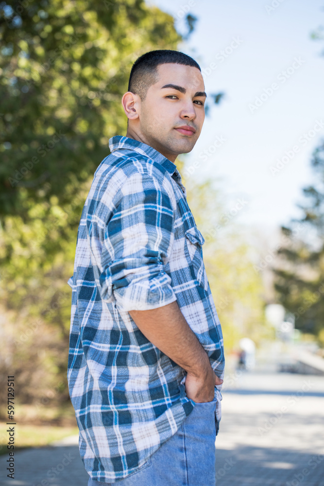 Close up portrait of a young beautiful brunette guy Close up portrait of a young beautiful brunette guy