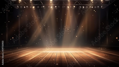 ライトアップされたライブステージ：AI作品
