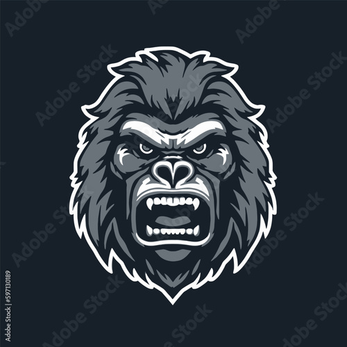 Fototapeta Naklejka Na Ścianę i Meble -  Esports Identity with a Fierce Gorilla Logo