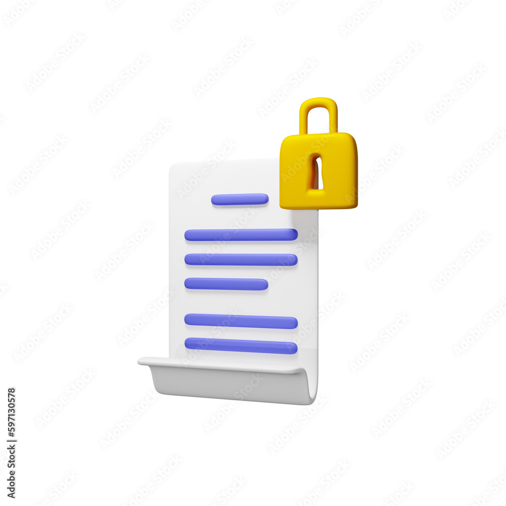 Document Security 3d illustration Document Security 3d illustration
