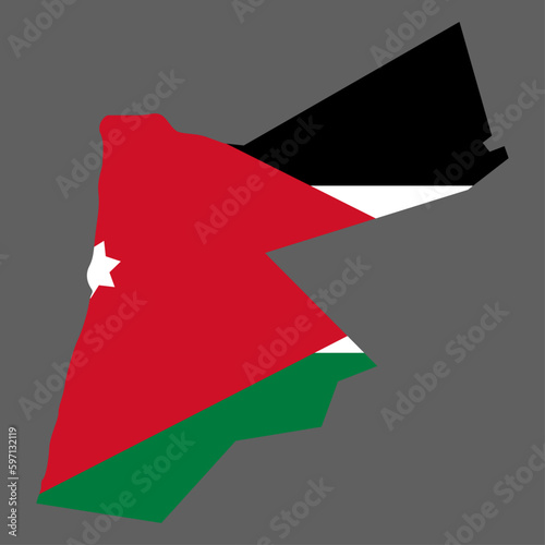 Jordan map with flag asian cartography