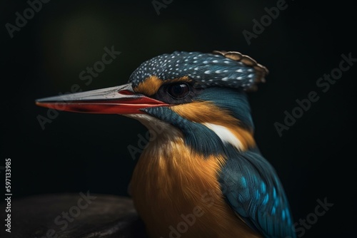 Foto A kingfisher with a yellow cap. Generative AI