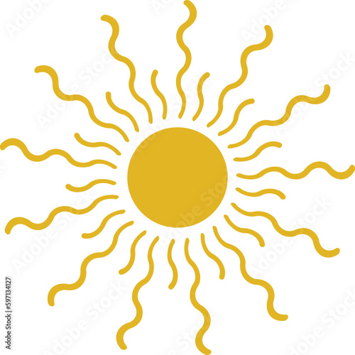 Sun Golden Light Element Logo Graphic
