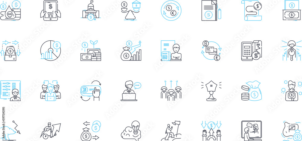Property tax linear icons set. Assessment, Appraisal, Deduction, Exemption, Millage, Levy, Valuation line vector and concept signs. Rate,Revenue,Payment outline illustrations Property tax linear icons set. Assessment, Appraisal, Deduction, Exemption, Millage, Levy, Valuation line vector and concept signs. Rate,Revenue,Payment outline illustrations