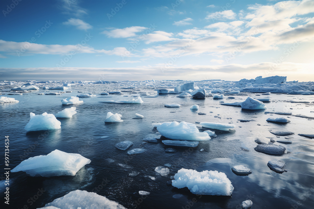 Vue sur un océan de glace » IA générative Vue sur un océan de glace » IA générative