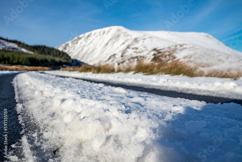 The Muckish gap road in winter - County Donegal, Ireland photo