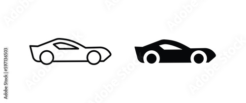 Car vector icon. Isolated simple view front logo illustration. Sign symbol. Auto style car icon , logo design sports vehicle icon silhouette
