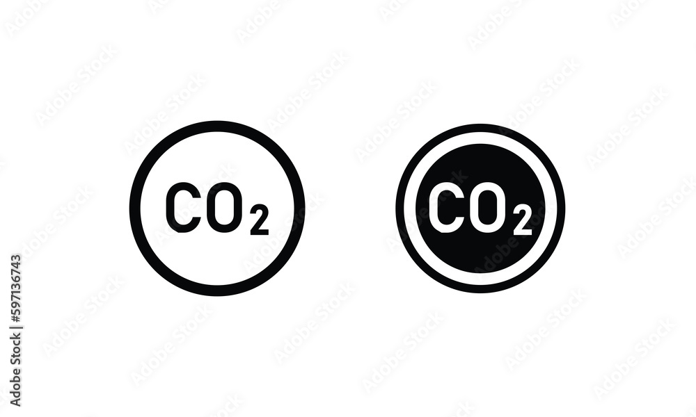 co2 emissions icon. carbon dioxide pollution. ecology and environment