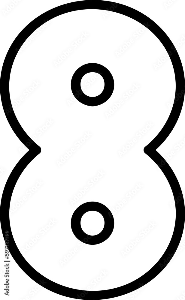 Decorative Elements Number Eight Outline Decorative Elements Number Eight Outline
