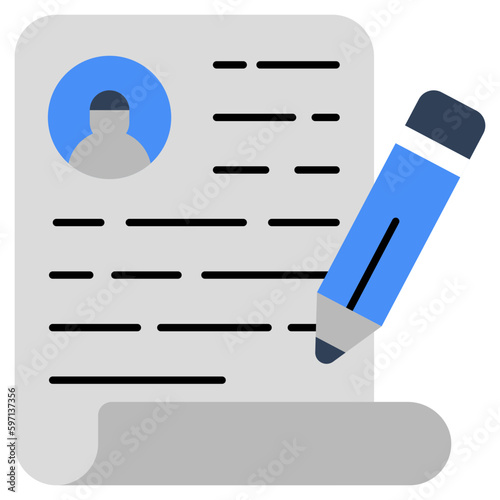 Editable design icon of cv writing  photo