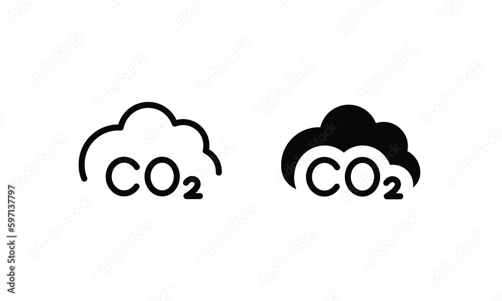 co2 emissions icon. carbon dioxide pollution. ecology and environment