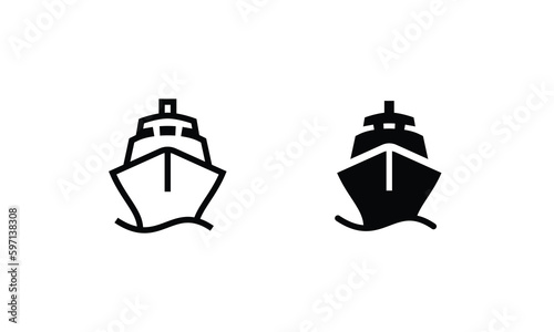 Ship icons. Shipping Cruise vector, transportation icon vector symbol logo illustration line editable stroke flat design style isolated on white