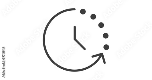 time left icon. Filled time left icon from tools and utensils collection. Glyph vector. Editable time left symbol can be used web and mobile