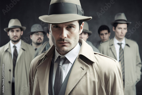 Detective and his team. Generative AI