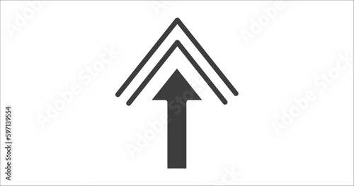 pointing up arrow icon. Filled pointing up arrow icon from user interface collection. Glyph vector. Editable pointing up arrow symbol can be used web and mobile
