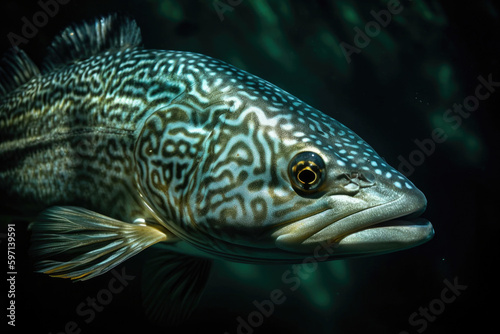 Fish, underwater, natural lights. Generative AI