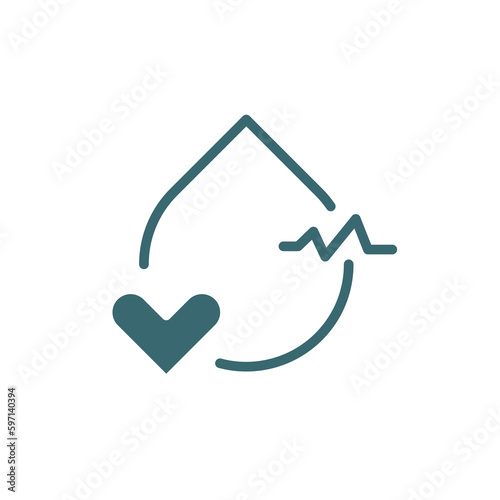 blood pressure icon. Filled blood pressure icon from medical collection. Glyph vector isolated on white background. Editable blood pressure symbol can be used web and mobile