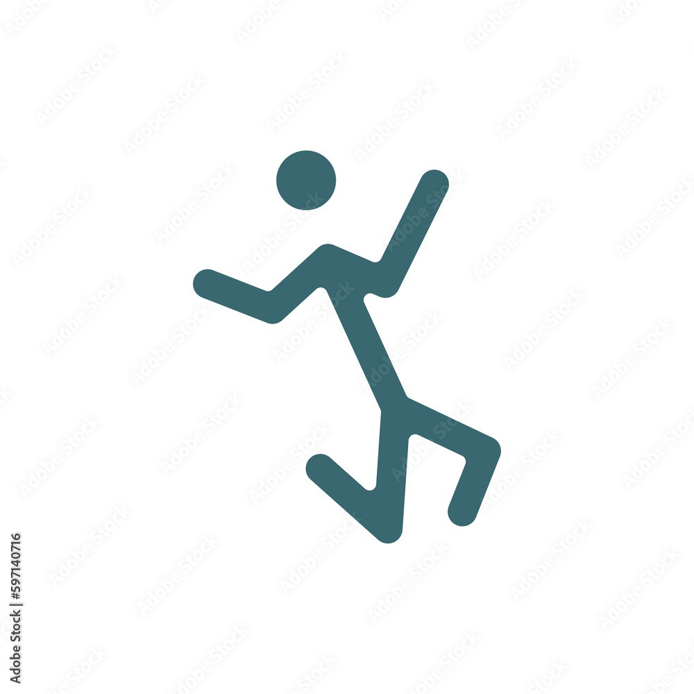 stick man jumping icon. Filled stick man jumping icon from behavior and action collection. Glyph vector isolated on white background. Editable stick man jumping symbol can be used web and mobile