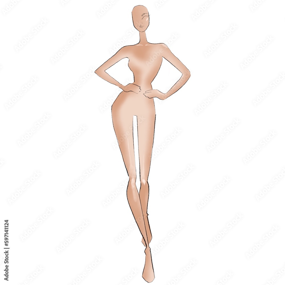 Fashion templates. Croquis. A figure of a woman on a white background Fashion templates. Croquis. A figure of a woman on a white background