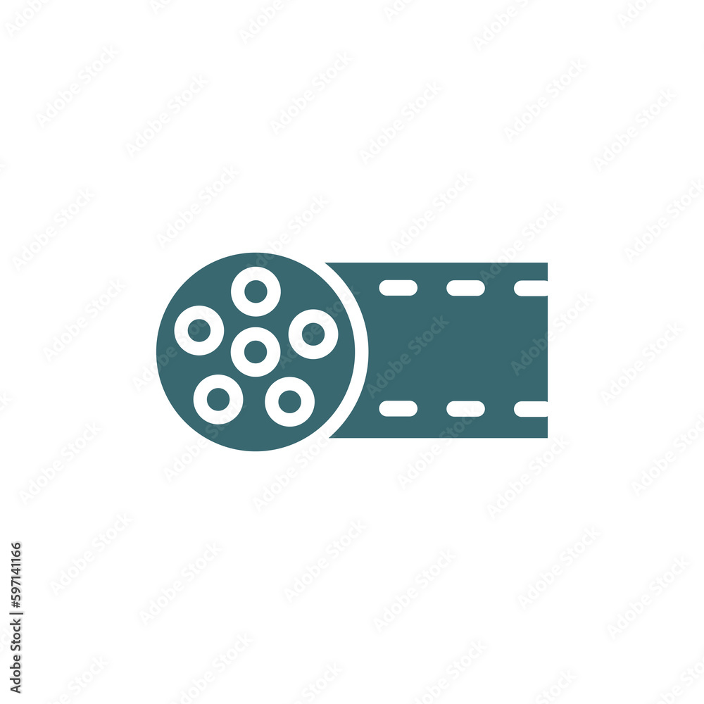 big film roll icon. Filled big film roll icon from cinema and theater collection. Glyph vector isolated on white background. Editable big film roll symbol can be used web and mobile big film roll icon. Filled big film roll icon from cinema and theater collection. Glyph vector isolated on white background. Editable big film roll symbol can be used web and mobile
